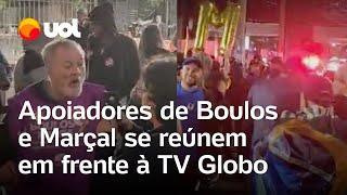 Debate Globo: Apoiadores de Boulos e Marçal se reúnem em frente a sede da TV; veja vídeos