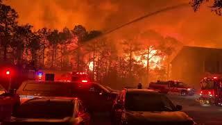 Wall of Fire Bears Down on Homes as Raging Inferno Turns Sky Orange in South Carolina