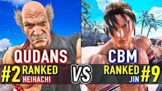 T8  QUDANS (#2 Ranked Heihachi) vs CBM (#9 Ranked Jin)  Tekken 8 High Level Gameplay