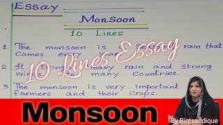 Monsoon | 10 Lines Essay On Monsoon | Easy English Essay On Monsoon | Essay Monsoon |