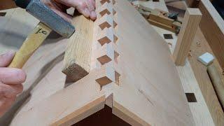 [Woodworking]  Making a dovetail with a hand tool / Making a dovetail by hand