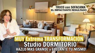 IMPRESIONANTE TRANSFORMACIÓN de HABITACIÓN  IDEAS COMBINA OFICINA con SOFA CAMA Y  GANA ESPACIO 