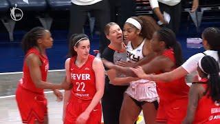 Angel Reese tries to fight Caitlin Clark after flagrant foul 