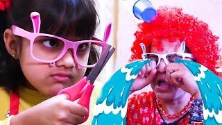 KatyCutie playing with granny nanny and Ashu Stories for kids