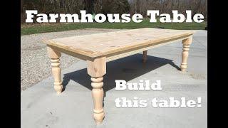 DIY Farmhouse Table (Tutorial Style with Free Dimensions Included in Description)