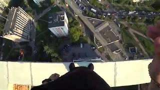 Russian roof climber almost kills himself