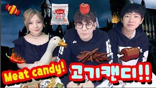 데이브 [ 중국 고기 캔디 / 과자 먹어보기 에리나, 브아이과 함께] Trying Chinese Beef candy with Erina and Vai