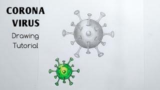 Corona Virus Drawing Easy | How To Draw Corona virus (Sketch & Colour) |Save Earth From Corona Virus