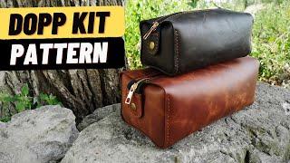 Leather dopp kit making with suede inside and dopp kit patterns