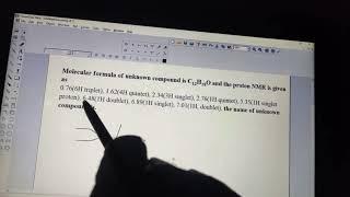 Prediction of  unknown molecule ##1H NMR.