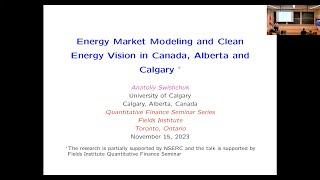 Energy Market Modelling and Clean Energy Vision in Canada