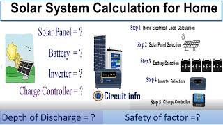 Solar System Calculation For Home / DOD/ Safety Factor l Solar System Calculation @CircuitInfo