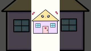 How to draw a cute house easy | cute house drawing step by step #shorts #short