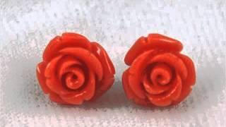 Coral Earrings | Vintage Coral Jewelry Set