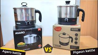 AGARO vs Pigeon Kettle || Detail comparison Stainless Steel boiling Water, milk, Tea, Oats, Soup.