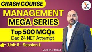 UGC NET Management Unit 6 MCQ - S1 | Management Mega series - Top 500 MCQs for Dec 24 NET Attempt