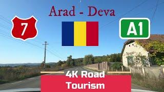 Driving Romania: A1 & DN7 Deva - Arad - 4k scenic drive through Mureș Valley