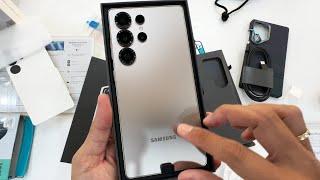 Samsung Galaxy S25 Ultra Titanium gray unboxing with Benks's accessories