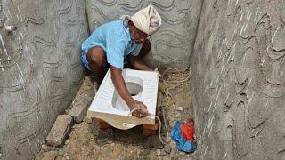 Technically! Toilet Seat Installation_How To install A India Toilet seat accurately with Cement