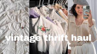 vintage thrift haul, unboxing + try on haul, bohemian & festive mix edition 