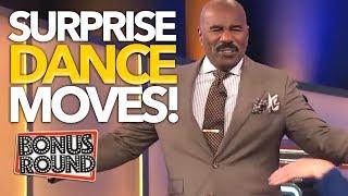 SURPRISE FAMILY FEUD Contestants That Can DANCE ... Steve Harvey EVEN JOINS IN! Bonus Round