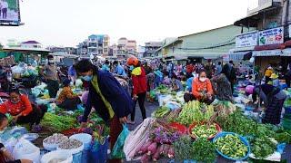 Early Morning Market Scenes, Let's Go To Market @ Chhbar Ampov Along National Road No. 1