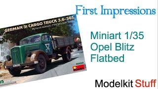 First impressions, Miniart, 1/35. Opel Blitz flatbed in military service.