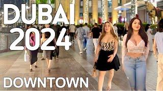 Dubai Beautiful Downtown |4K| Dubai Mall, Burj Khalifa Walking Tour 2024 