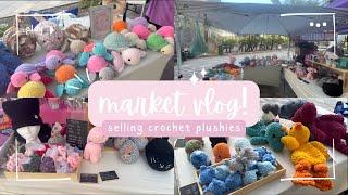 market day!!  selling crochet plushies in 110 degree heat// a crochet vlog