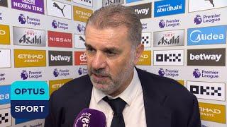 ANGE POSTECOGLOU proud of his team after they SMASHED Manchester City