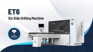 New Design ET6 Six Sided CNC Drilling Machine CNC Drill with Roller Return System Sale in France FR