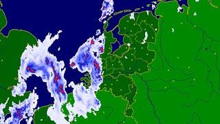 Buienradar timelapse onweer | 9 mei 2021 | Code geel!