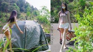 SOLO ASMR CAMPING - LONELY YOUNG GIRL ! PiPi Camping Part