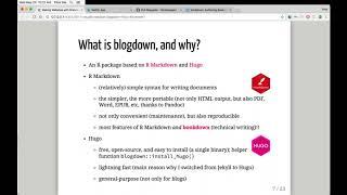 Introduction to Blogdown (R Package) | RStudio Webinar - 2017