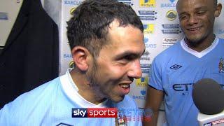 Carlos Tevez walks out of an interview & leaves Vincent Kompany all alone