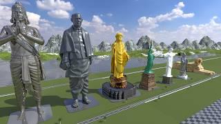 Tallest Statue Size Comparison | 3d Animation Comparison | Real Scale Comparison