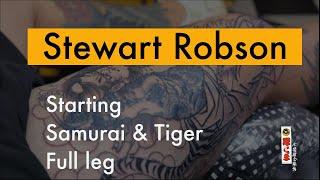 Stewart Robson - Samurai & Tiger Leg Sleeve - First Session