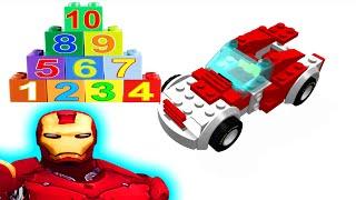 Lernen Nummern Spielzeug Coupe Auto Videos Kinder Iron Man