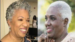 25 Best Short Afro Hairstyles For Gray-Haired Seniors II Wendy Styles