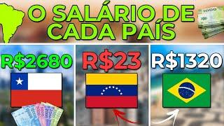 O SALÁRIO MÍNIMO de CADA PAÍS da AMÉRICA DO SUL