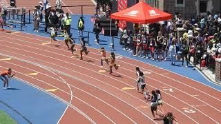 Bullis girls win 4X1 and break meet record at 2023 NBNO (Mirai Bernard 2nd Leg)