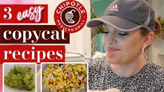 COPYCAT CHIPOTLE RECIPES  | 3 QUICK & EASY RECIPES |  CORN SALSA |  CILANTRO LIME RICE | GUACAMOLE