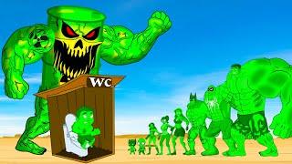 Team HULK Family & SPIDERMAN, BATMAN vs MONSTER RADIATION : Eat Wild Mushrooms - With Battle In WC