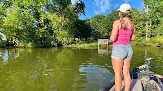 We FOUND an ABSOLUTELY LOADED Bluegill Bed! -- Summertime Cricket Fishing!