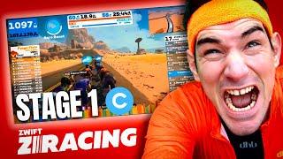 400+ RIDERS ZRacing STAGE 1: FLAT IS FAST Zwift Race on Tick Tock 19km (C)