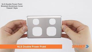 NLS 30556 | Double Power Point Brushed Aluminium Cover (Classic Style)