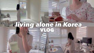 Day off Routine VLOG | Living alone in Korea | study language, skincare, clean | SunnyVlog산니