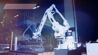 PALLETIZING SYSTEM 4 ROBOTS 8 DIFFERENT PRODUCTS