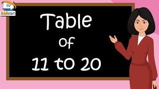 Table of 11 to 20 | multiplication table of 11 to 20 | rhythmic table of eleven to twenty