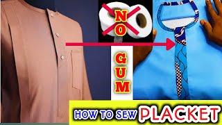 How to make SENATOR PLACKET in 2024(NO HEMMING GUM)#placketsewingtutorial #placketmaking